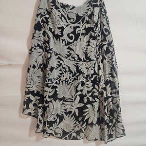 DStudio Black & White Silk Skirt